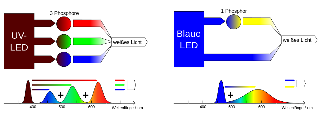 Aufbau Weiss-licht-LED