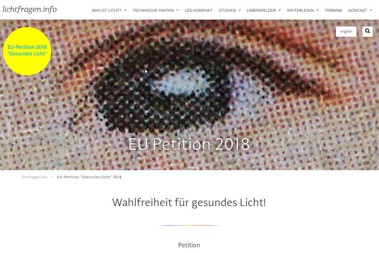 Petition - Wahlfreiheit für gesundes Licht