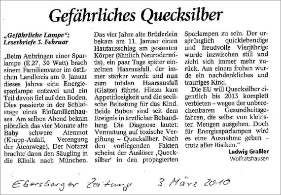 gefaehrliches quecksilber energiesparlampe glasbruch leserbrief